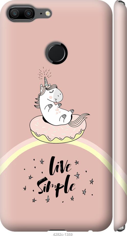

Чехол на Huawei Honor 9 Lite Единорожка в пончике