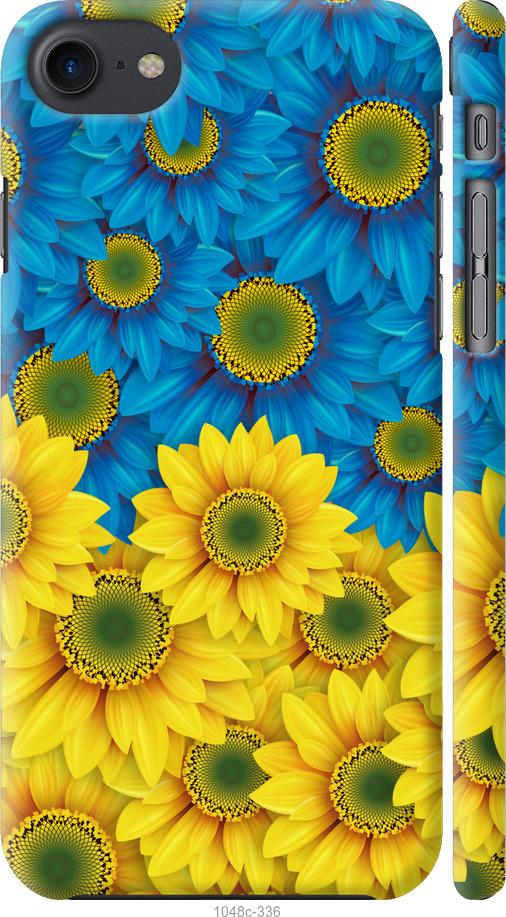 Чехол на iPhone 8 Жёлто-голубые цветы