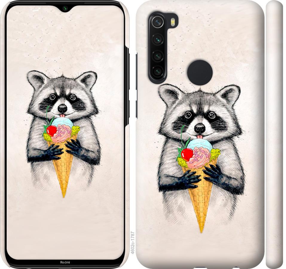 

Чохол на Xiaomi Redmi Note 8T Єнот з морозивом