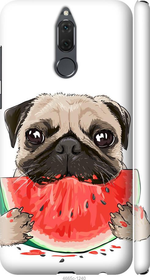 

Чехол на Huawei Mate 10 Lite Мопс и арбуз