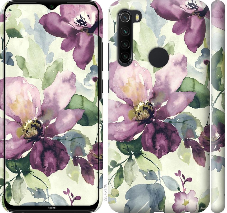 

Чохол на Xiaomi Redmi Note 8T Квіти аквареллю