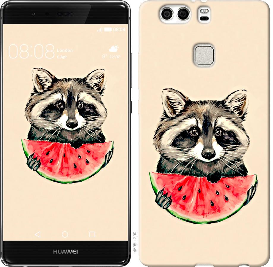 

Чехол на Huawei P9 Plus Енотик с арбузом