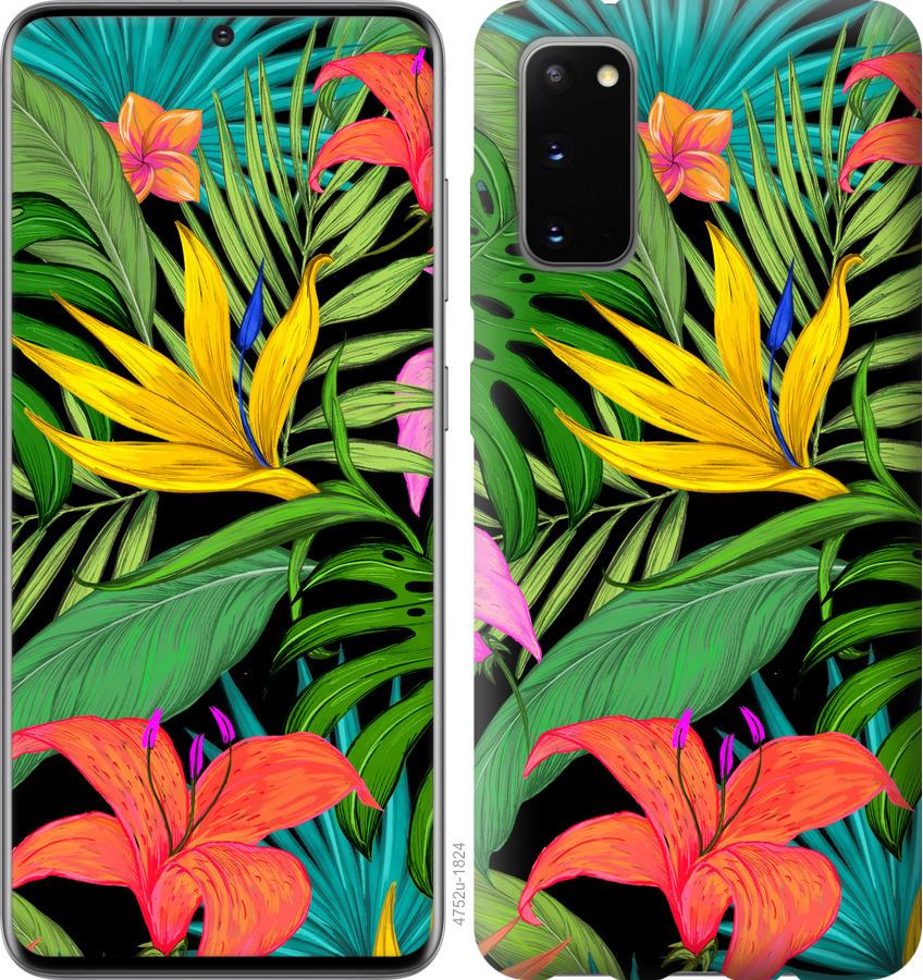 Чехол на Samsung Galaxy S20 Тропические листья 1