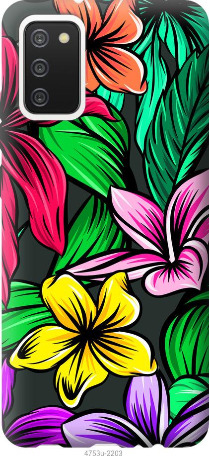 Чехол на Samsung Galaxy A02s A025F Тропические цветы 1