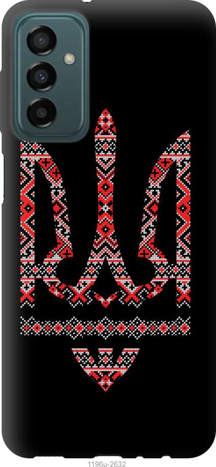 Чехол на Samsung Galaxy M23 M236B Герб - вышиванка на черном фоне