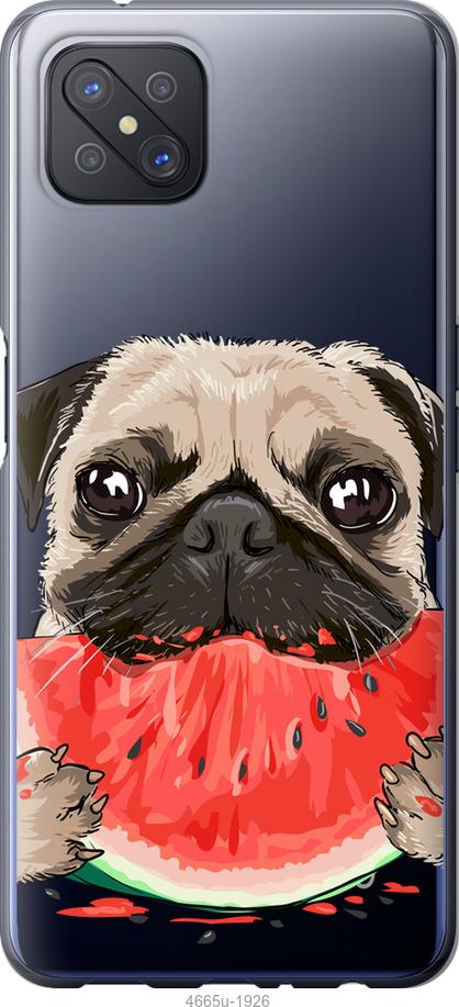 

Чехол на Oppo A92S Мопс и арбуз