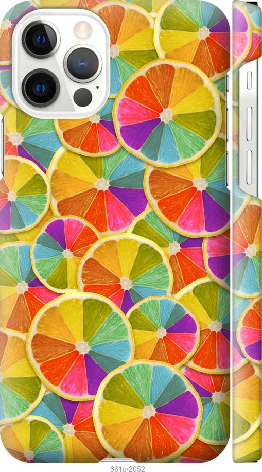 Чехол на iPhone 12 Разноцветные дольки лимона