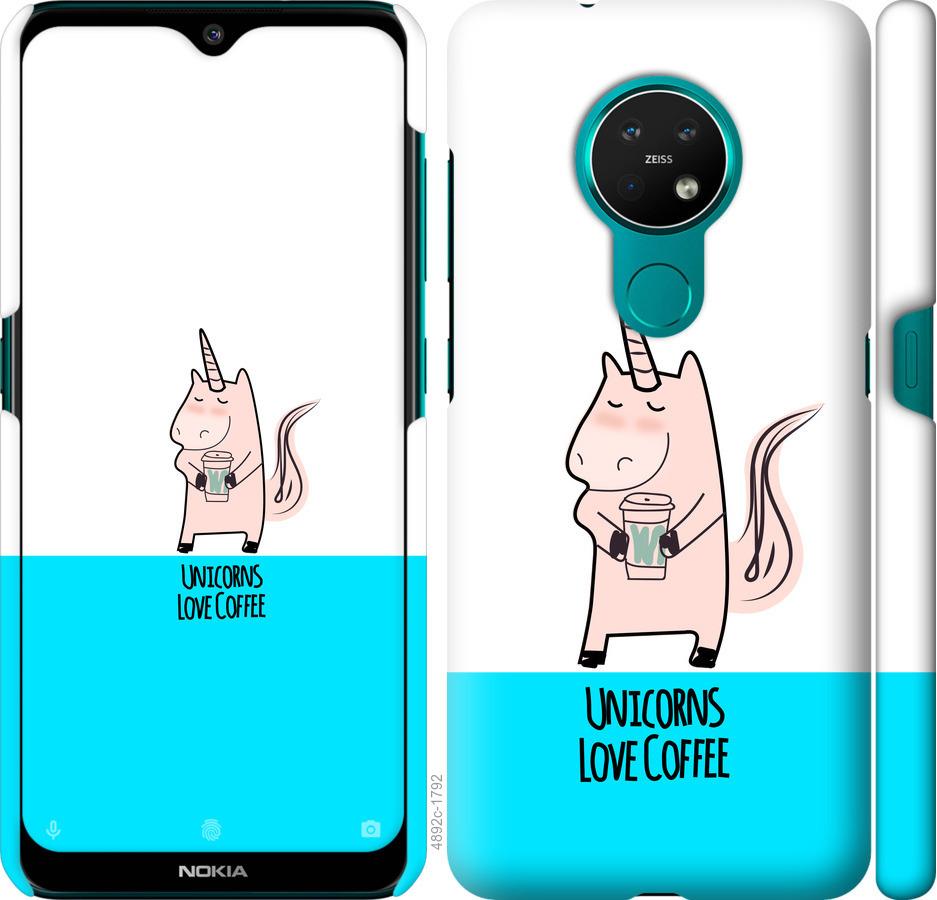 

Чехол на Nokia 6.2 Единорожек с кофе