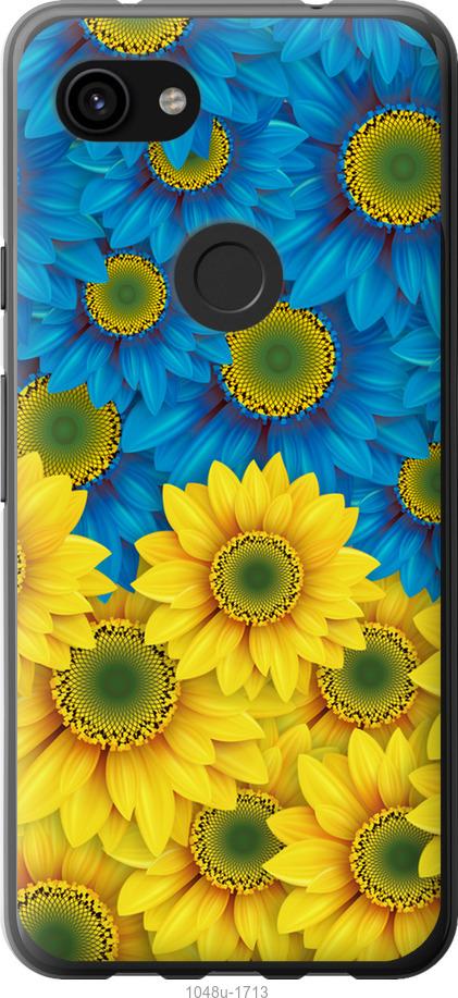 

Чехол на Google Pixel 3a XL Жёлто-голубые цветы