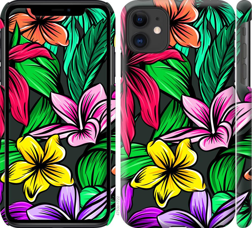 Чохол на iPhone 11 Тропічні квіти 1