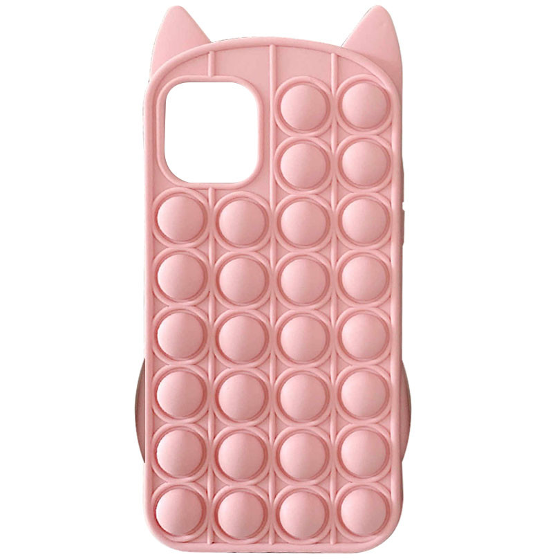 

Фигурный силиконовый 3D чехол-антистресс Pop it Bubble Cat для Apple iPhone 12 Pro Max (6.7") Розовый (182339)