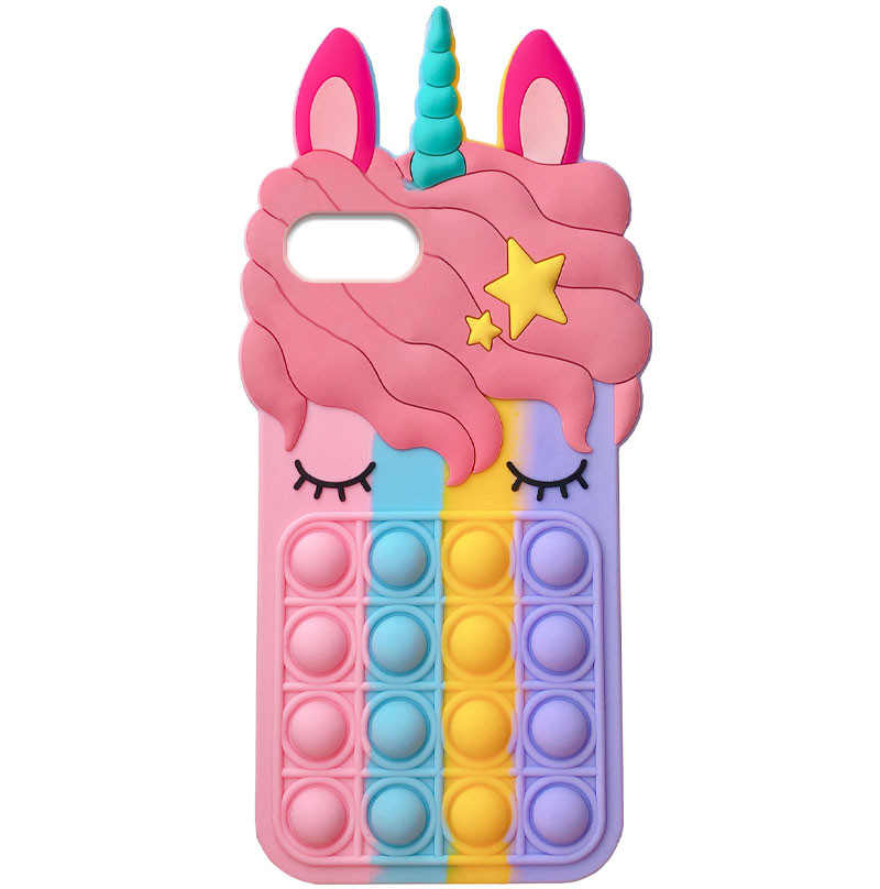 

Фигурный силиконовый 3D чехол-антистресс Pop it Bubble Unicorn для Apple iPhone 7/8/SE (2020) (4.7") Разноцветный (182480)