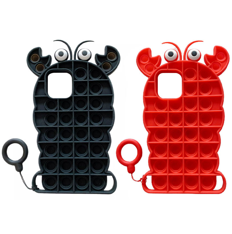 

Фігурний силіконовий 3D чохол-антистрес Pop it Лобстер для Apple iPhone 11 (6.1")