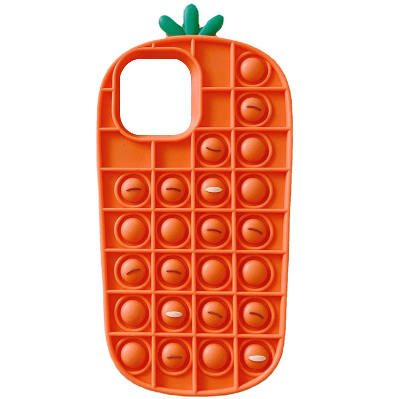 

Фігурний силіконовий 3D чохол-антистрес Pop it Морквина для Apple iPhone 12