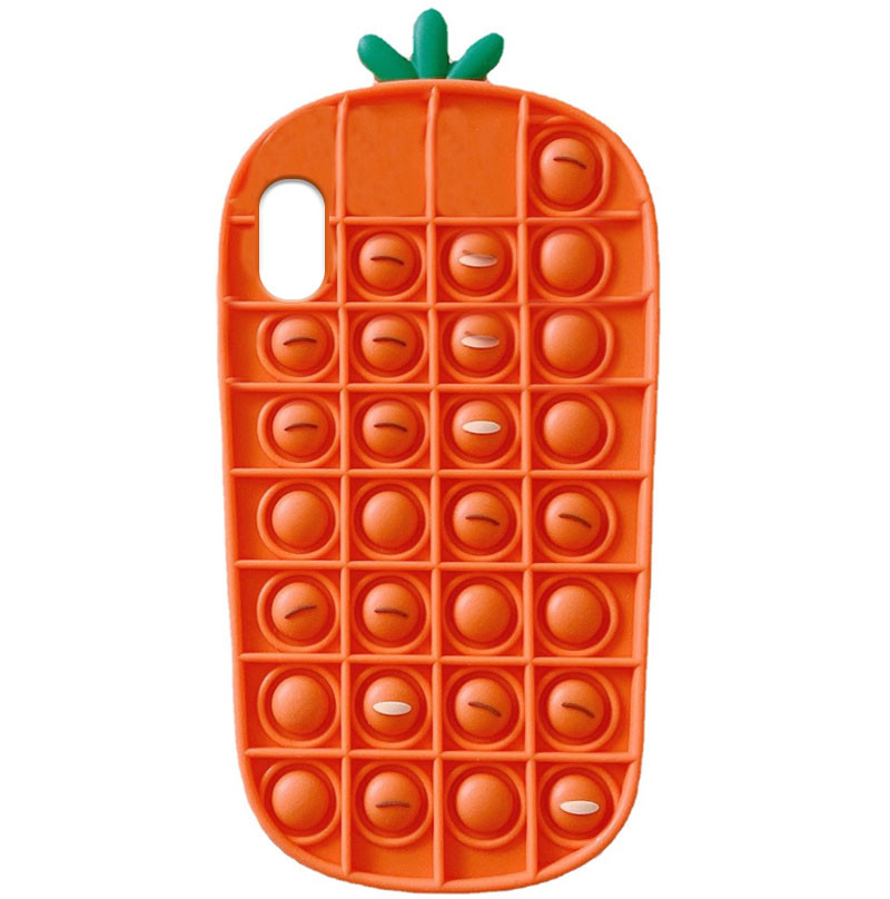 

Фигурный силиконовый 3D чехол-антистресс Pop it Морковка для Apple iPhone XR (6.1") Оранжевый (182442)