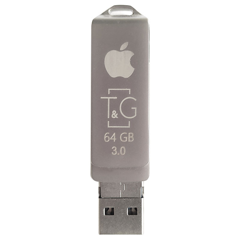 

Флеш-драйв T&G 004 Metal series USB 3.0 - Lightning, 64GB Серебряный (162461)
