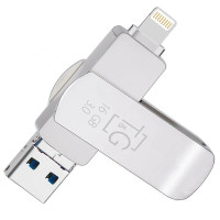 Флеш-драйв T&G 007 Metal series USB 3.0 - Lightning - MicroUSB 16GB