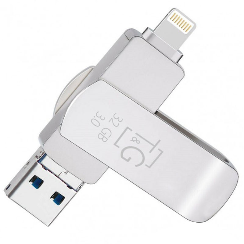 

Флеш-драйв T&G 007 Metal series USB 3.0 - Lightning - MicroUSB 32GB (188071)