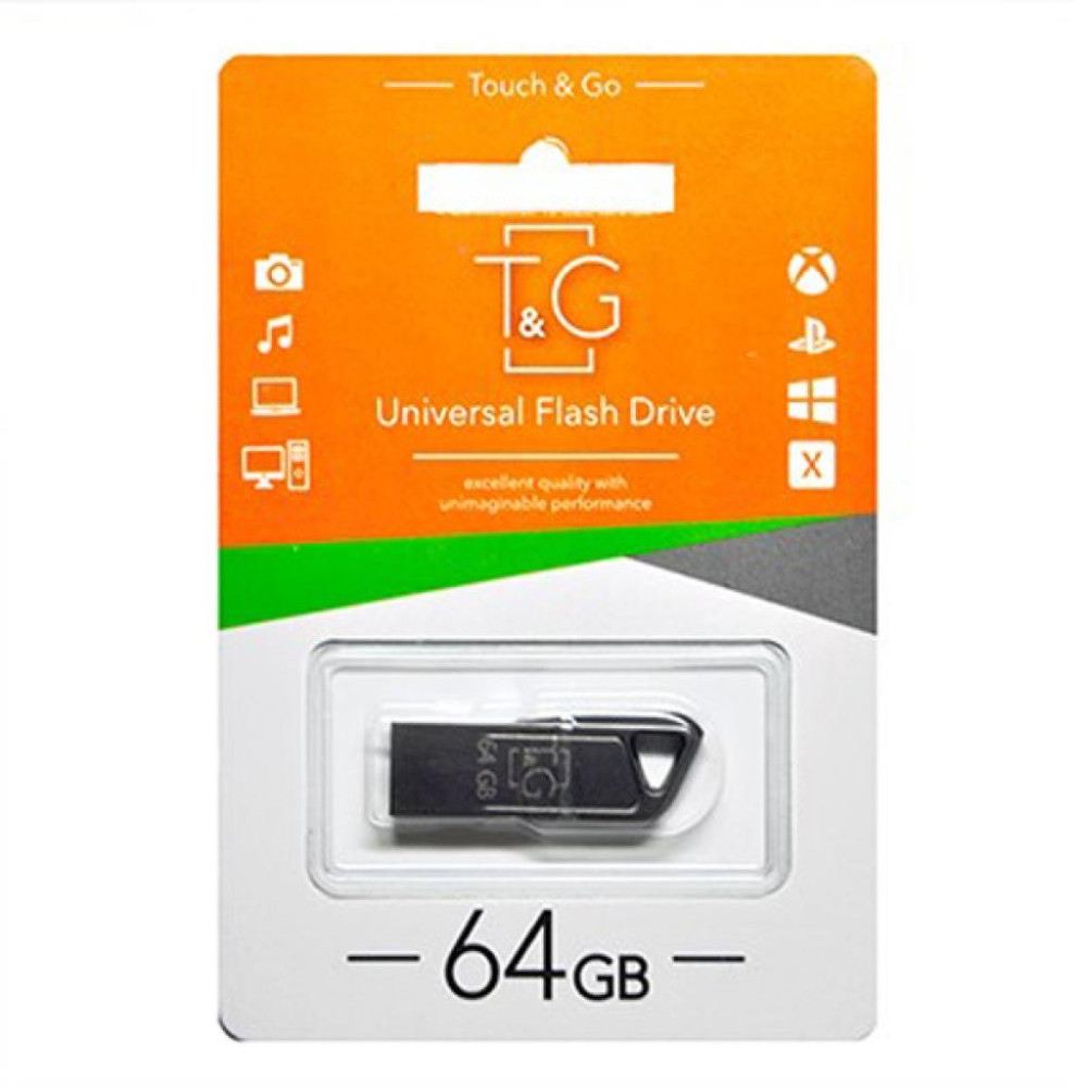 

Флеш-драйв USB Flash Drive T&G 114 Metal Series 64GB Черный (183263)
