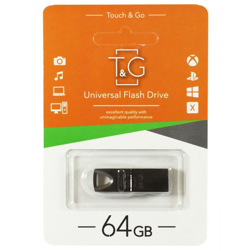 

Флеш-драйв 3.0 USB Flash Drive T&G 117 Metal Series 64GB Черный (160993)