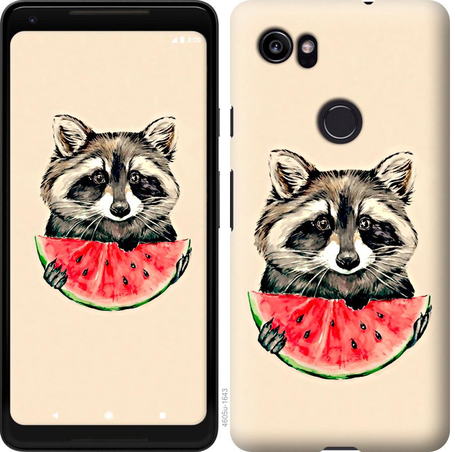 

Чехол на Google PixeL 2 XL Енотик с арбузом