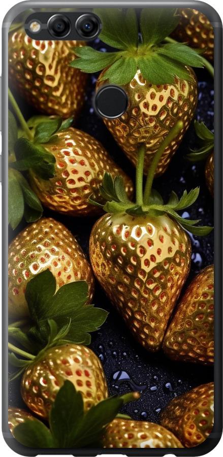 

Чехол на Huawei Honor 7X Золотая клубника