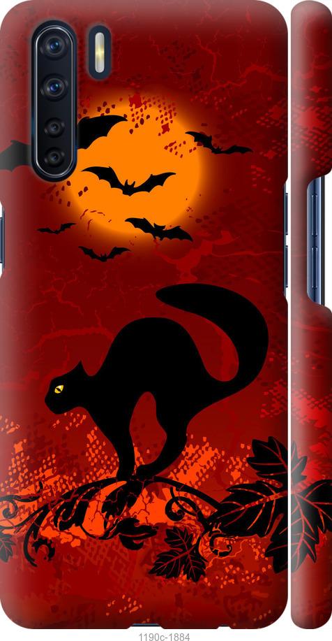 

Чехол на Oppo A91 Чёрная кошка под луной