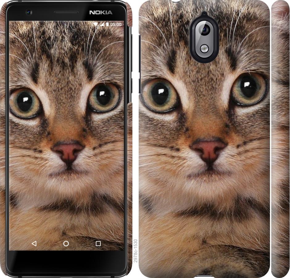 

Чехол на Nokia 3.1 Полосатый котик