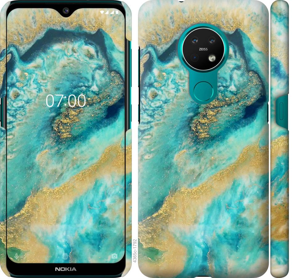 

Чехол на Nokia 7.2 Green marble