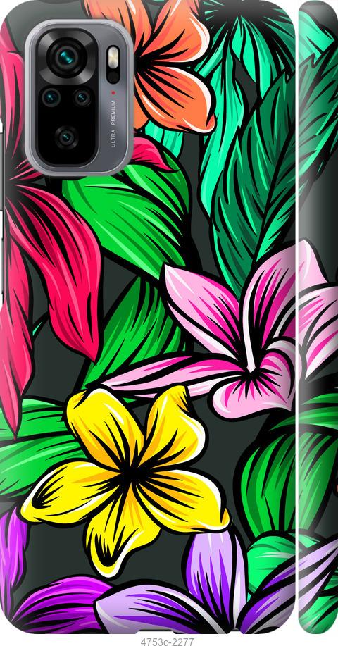 Чехол на Xiaomi Redmi Note 10 Тропические цветы 1