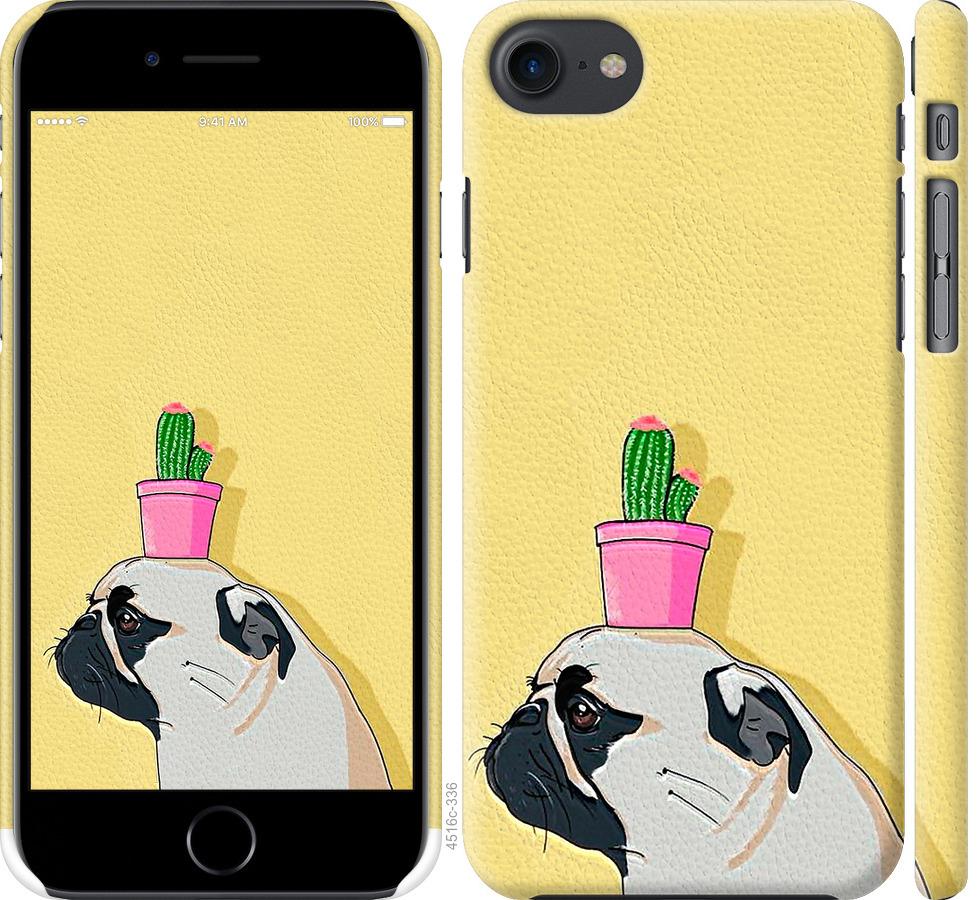 

Чохол на iPhone 8 Мопс з кактусом