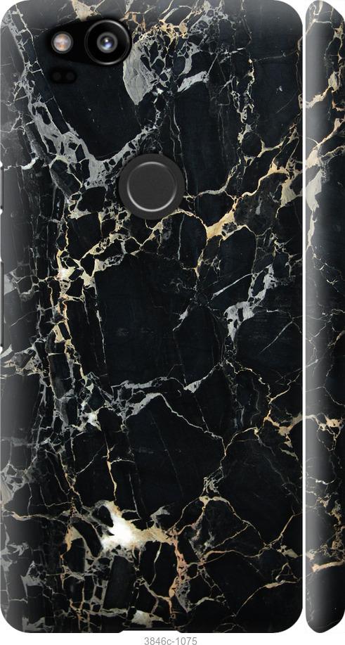 

Чехол на Google Pixel 2 Черный мрамор