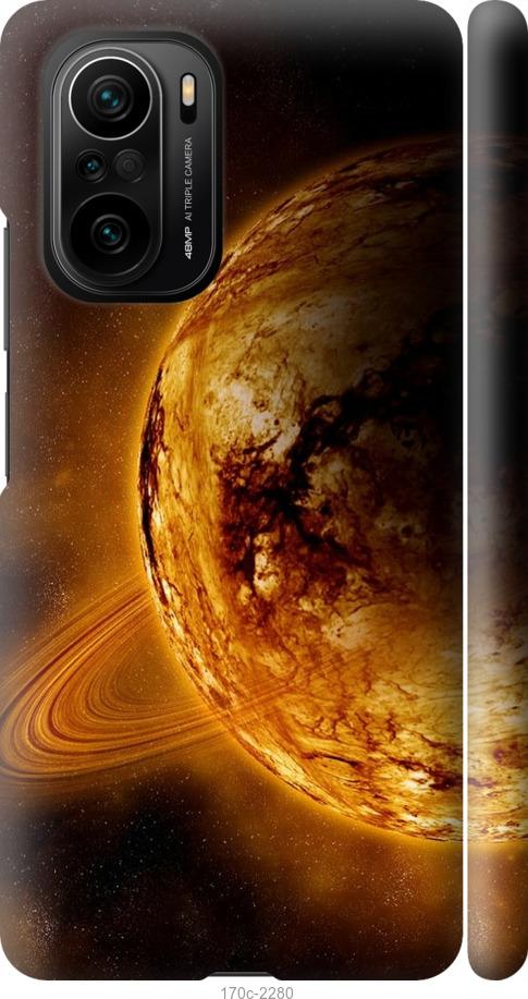 Чехол на Xiaomi Poco F3 Жёлтый Сатурн