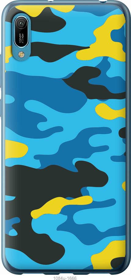 

Чехол на Huawei Y6 2019 Желто-голубой камуфляж