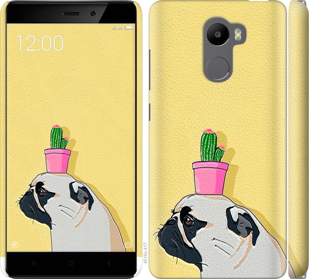 

Чохол на Xiaomi Redmi 4 Мопс з кактусом