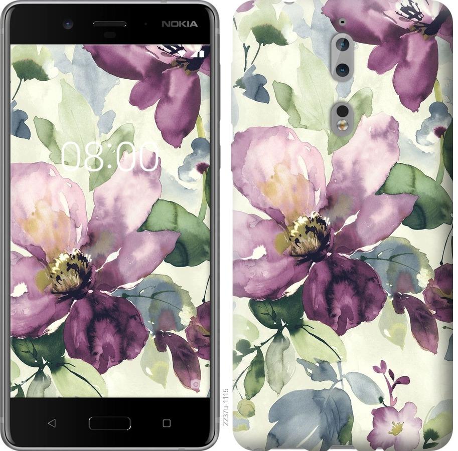 

Чохол на Nokia 8 Квіти аквареллю
