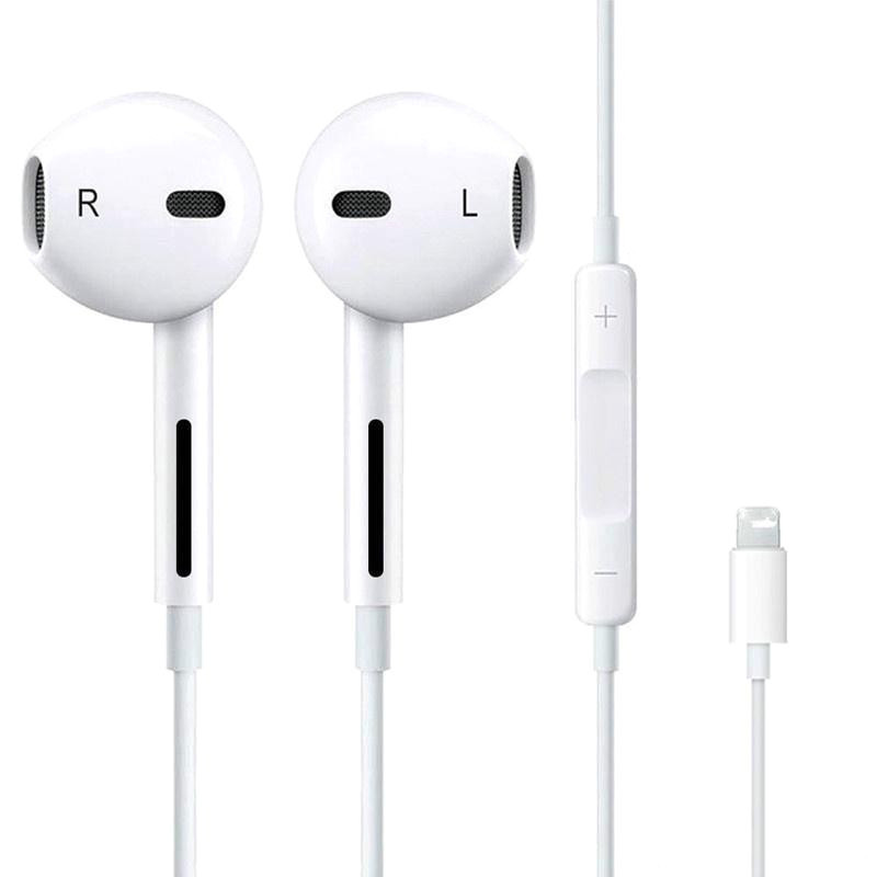 

Гарнитура EarX для Apple iPhone с регулировкой громкости, разъём Lightning, (box) Белый (169031)