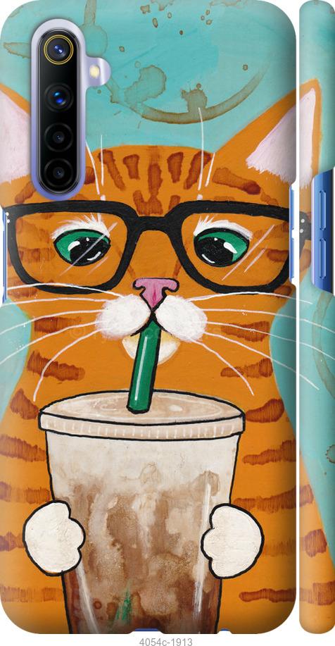 

Чехол на Realme 6 Зеленоглазый кот в очках