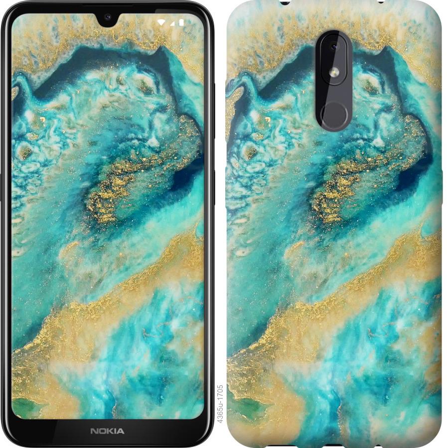 

Чехол на Nokia 3.2 Green marble