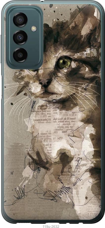 Чехол на Samsung Galaxy M13 M135 Котёнок из пятен и линий