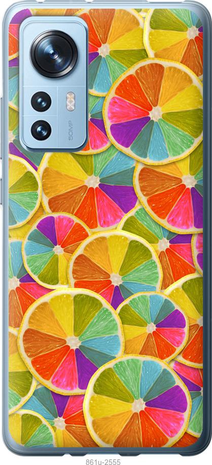 Чохол на Xiaomi 12 Різнокольорові часточки лимона