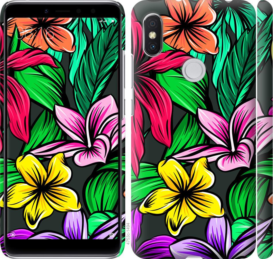 Чехол на Xiaomi Redmi S2 Тропические цветы 1