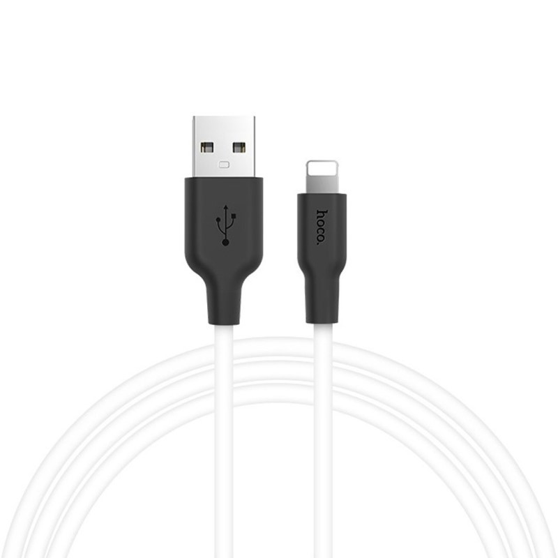 

Дата кабель Hoco X21 Silicone Lightning Cable (1m) (black_white)