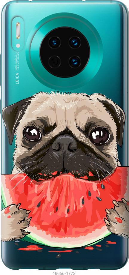 

Чехол на Huawei Mate 30 Мопс и арбуз