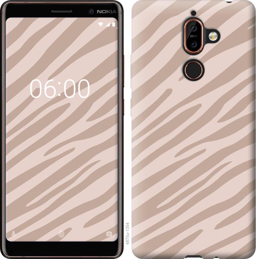 

Чехол на Nokia 7 Plus Зебра беж