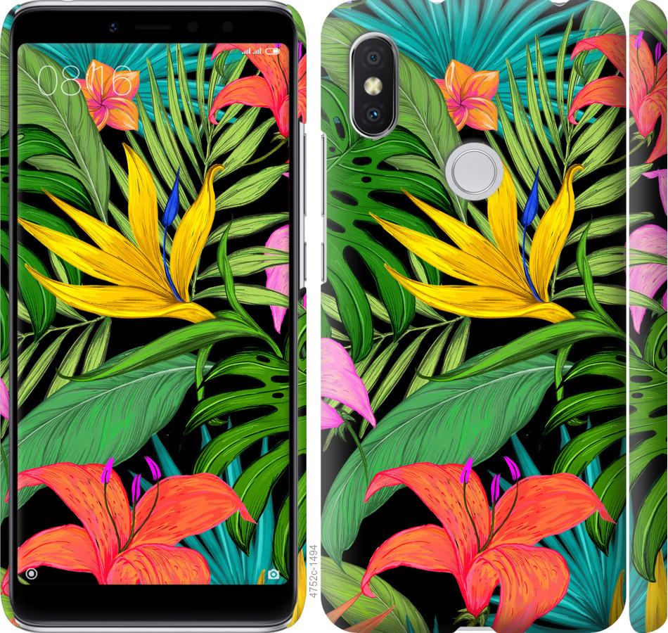 Чехол на Xiaomi Redmi S2 Тропические листья 1