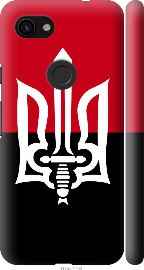 

Чехол на Google Pixel 3a Чорно-червоний прапор з тризубом