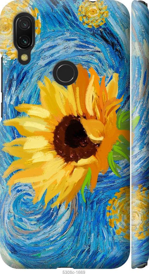 Чохол на Xiaomi Redmi 7 Квіти жовто-блакитні
