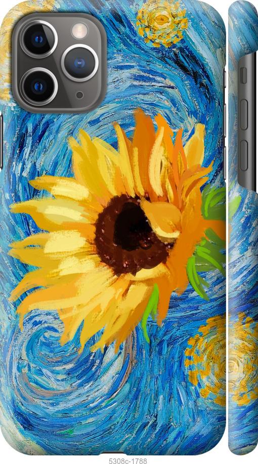 Чохол на iPhone 11 Pro Квіти жовто-блакитні