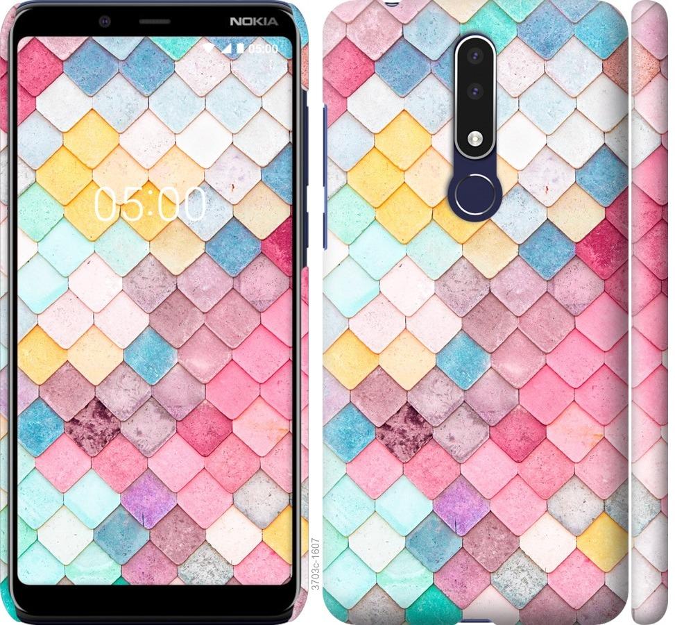 

Чехол на Nokia 3.1 Plus Красочная черепица